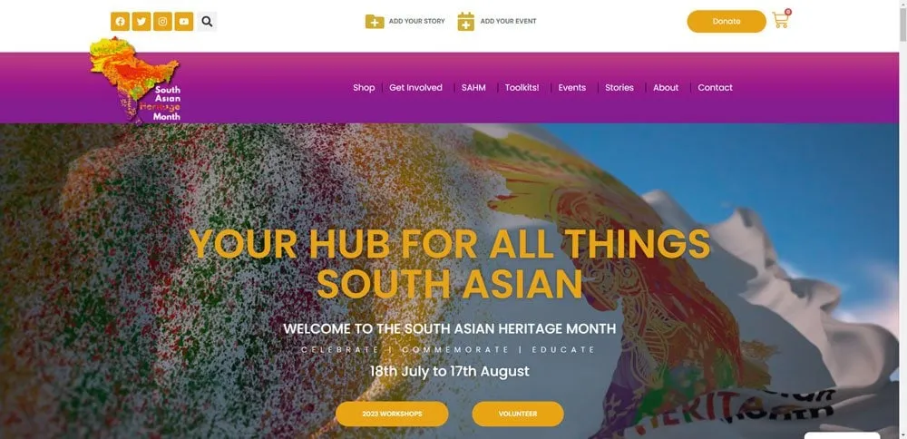 South Asian Heritage Month website as delivered
