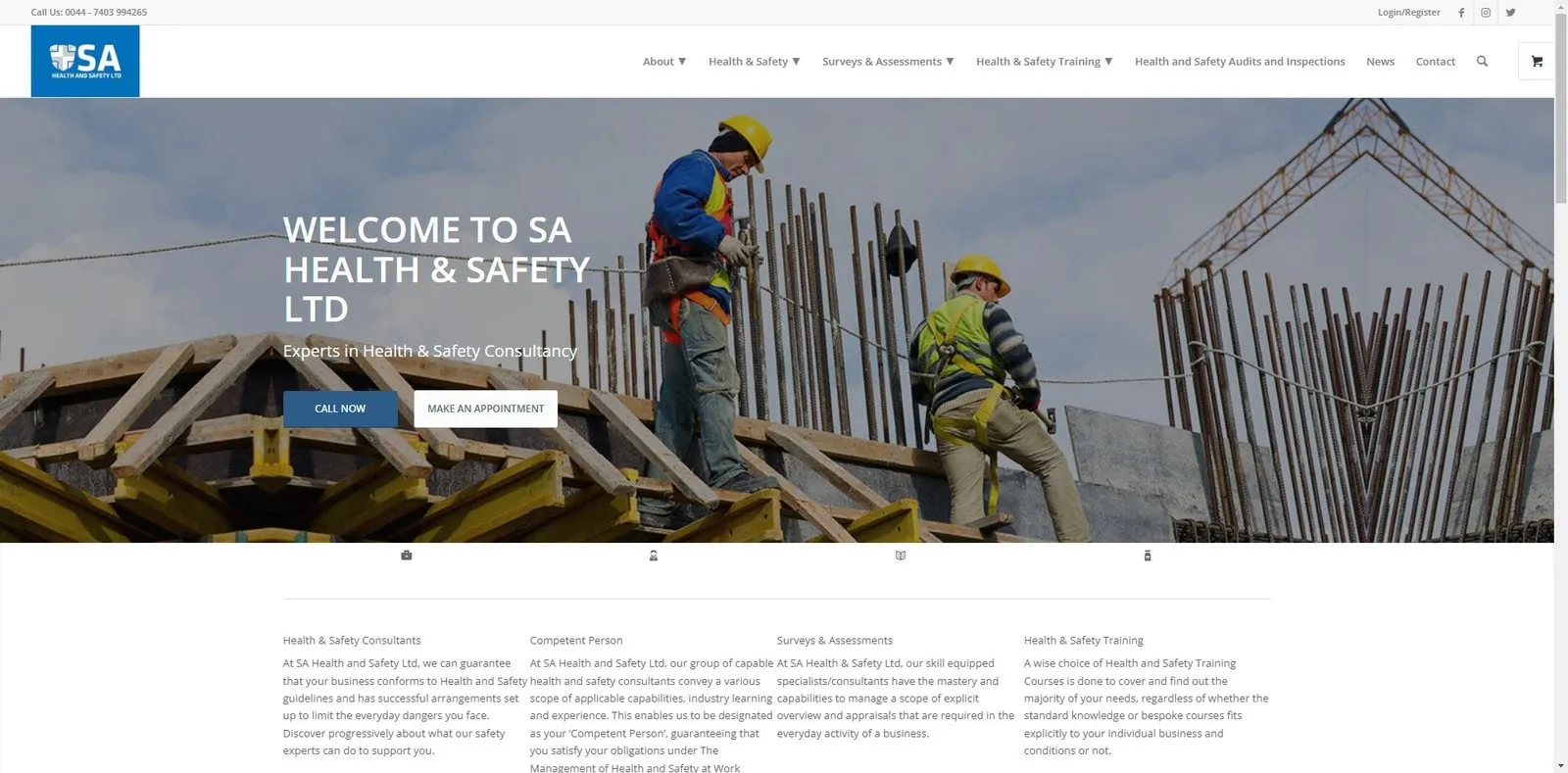 SA Health & Safety website as delivered