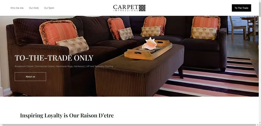 Carpet Impressions website as delivered
